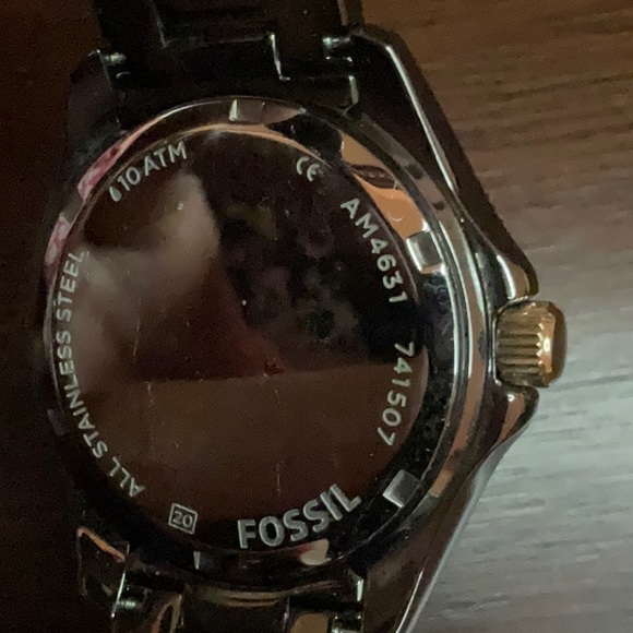 Unisex Dark Grey and Gold Fossil Watch - Picture 5 of 8